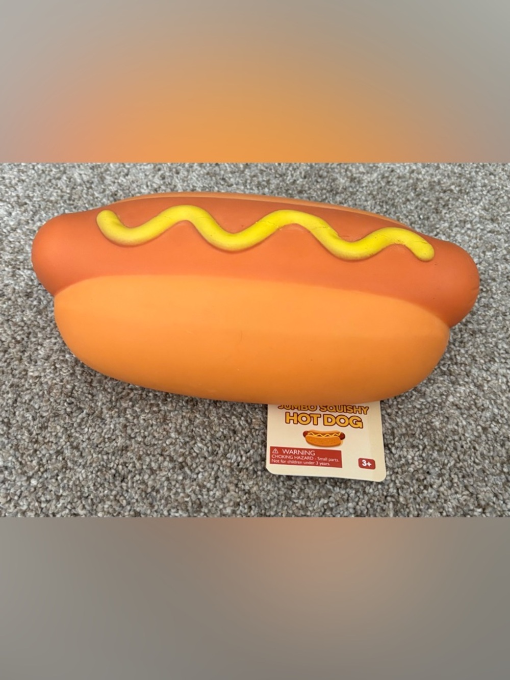 Squishy Hot Dog Toy with Mustard